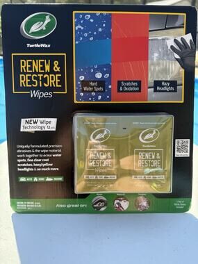 Turtle Wax Renew & Restore Wipes 12 Ct Paint Glass Headlight Oxidation Remover